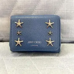 美品JIMMY CHOO 三つ折り財布 スター スタッズ ブルーのサムネイル