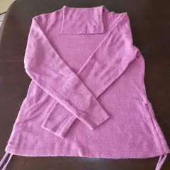 ピンク タートルネック ニット