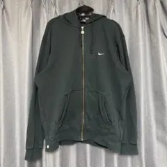 00'S NIKE ワンポイントロゴ ジップパーカー ブラック オーバーサイズ