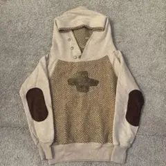 KAPITAL キャピタル ディアレザーパッチ ボア フードスウェット パーカー