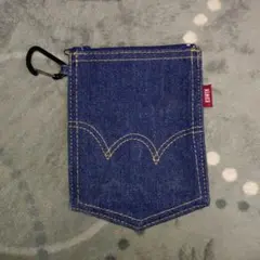 【EDWIN】デニムマルチポーチ カラビナ付き