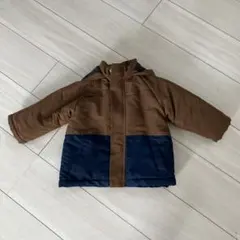 キッズ 中綿ジャケット ブラウン ネイビー フード付き
