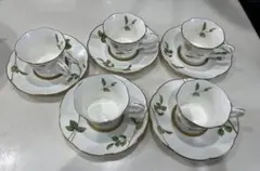 ナルミ　ボーンチャイナ　花柄ティーカップ5個セット