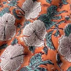 【SummerSale】インド綿 ハンドブロックプリント生地 50cm M010