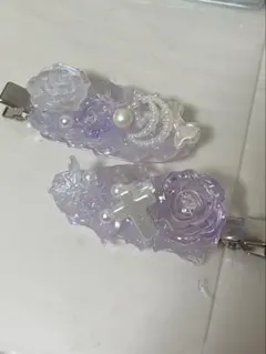 ホイップデコ ヘアクリップ 紫