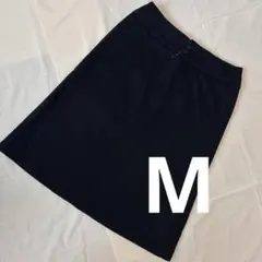 美品｜黒無地タイトスカート｜裏地付き膝丈ボトムス｜大人きれいめMサイズ