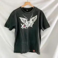 X-GAMES　Tシャツ　L　バタフライ　黒　ブラック　B1636