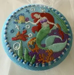 ディズニー刺繍缶バッチ2 リトル・マーメイド　アリエル　新品