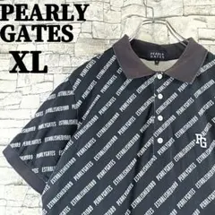 希少✨パーリーゲイツ ポロシャツ ゴルフウェア 刺繍ロゴ 総柄 大きいサイズXL