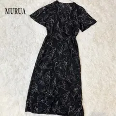 【ムルーア】半袖シャツロングワンピース　花柄　ボタニカル　大人可愛い　キレイ見えのサムネイル