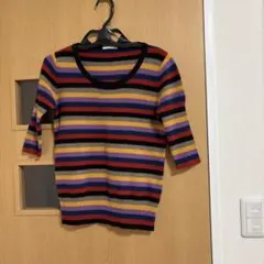 SONIA RYKIEL ストライプ 半袖ニット イタリア製