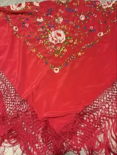 フラメンコ衣装用 マントンシージョ 水色 花柄刺繍 シルク100% - メルカリ