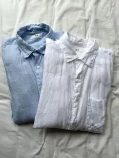 ユニクロ　UNIQLO メンズ　プレミアムリネンシャツ　2枚　Lサイズ