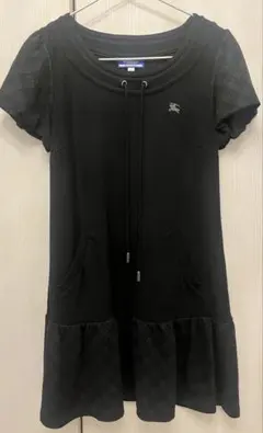 バーバリーブルーレーベル　ミニワンピース　半袖　ブラック　ノバチェック　М