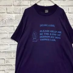 USA製90sヴィンテージTシャツ！シングルステッチ　パープル半袖古着XL 24