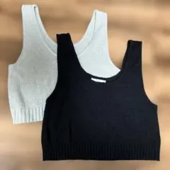 しまむらリノルーセノースリーブベスト（ブラック・グレー）