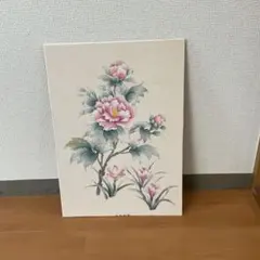 広南 牡丹 日本画 木製フレーム 広南 牡丹 日本画 木製フレーム
