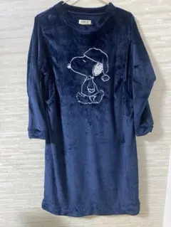 PEANUTS スヌーピー刺繍 ネイビー ルームウェア
