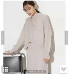 NANO universe Vネックプルオーバー&ワンピース ニットアンサンブル