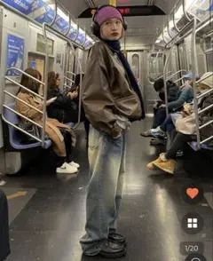 ワイドグラデーションデニムパンツ　nugu hoop