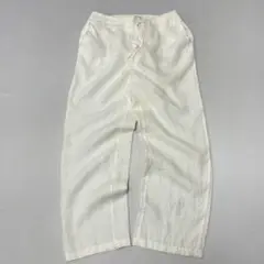 90s Vintage リネン100% イージーパンツ ワイド バギー 生成り