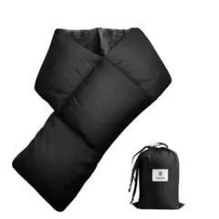 Caloics® ダウン マフラー ネックウォーマー 防寒 暖かい ブラック