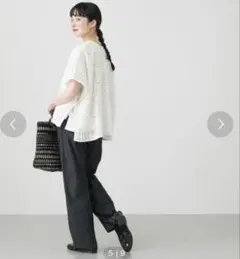 【新品未使用タグ付】アーバンリサーチ　かぐれ コットンラッセルレースポンチョ 新品タグ付き かぐれ コットンラッセルレースポンチョ アーバン