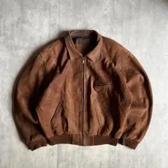 【80s vintage】ジップレザージャケット　ブルゾン　ヌバック本革　短丈 80s vintage】ジップレザージャケット ブルゾン ヌバック本革 短丈