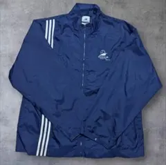 90s adidas サッカーW杯 ナイロンジャケット メンズL ネイビー