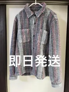 stussy stripe sherpa shirt フリース シャツ