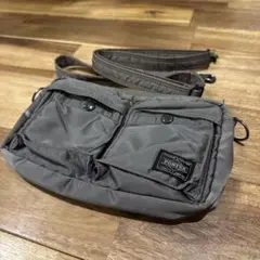 ウエストバッグシルバー色Porter×伊勢丹ポーター×Isetanタグライン