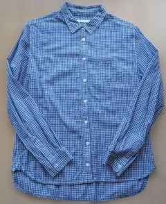 studio CLIP ギンガムチェックシャツ ブルー M相当