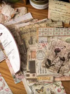 【B】コラージュ素材　素材紙　デザペ　ノスタルジー　おすそ分け　50枚