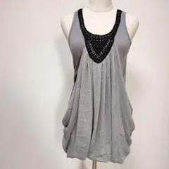 【INGNI　イング】Uネックノースリーブバルーンチュニック　レース　852