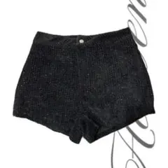 y2k黒 テクスチャー仕上げ ショートパンツ