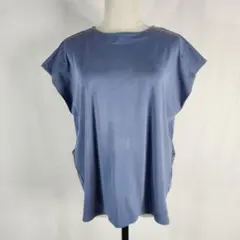 良品 Tシャツ 半袖カットソー 立体袖 ブルー レディース M