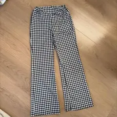 千鳥柄 フレアパンツ