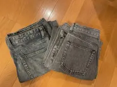 2本セットGU バレルレッグジーンズSサイズのサムネイル