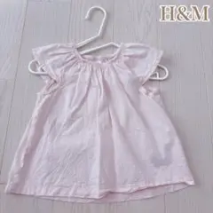 H&M フリル袖 ピンクシャツ 74cm