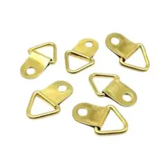 【新品未使用】三角吊りカン 三角吊り金具 ネジ 6個セット ゴールド 額縁金具