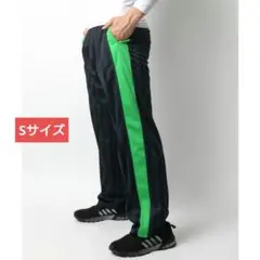 Sサイズ ジャージ パンツ シャドーストライプ ライン ネイビーｘグリーン