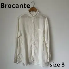【美品】ク44 Brocanteブロカント リネンシャツ size3 アイボリー
