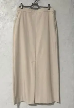 美品　無印　シワになりにくいナロースカート　ベージュ