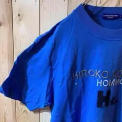 AE119 ヒロコ コシノHIROKO KOSHINO 刺繡Tシャツ ブルー