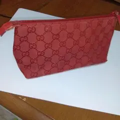 GUCCI GGパターン レッドポーチ/コメント購入10%引き