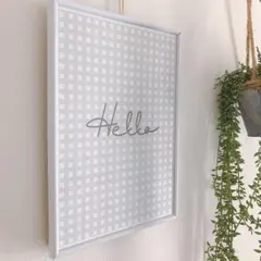 インテリア ポスター ギンガム チェック Hello