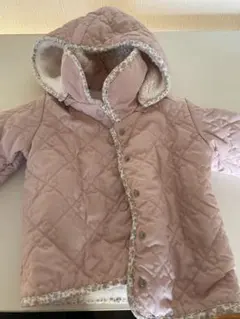 ピンク キルティング アウター フリース裏地