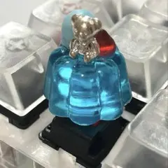 水色レトロ喫茶店風ゼリーくまさんハンドメイドキーキャップキーボードカチカチ