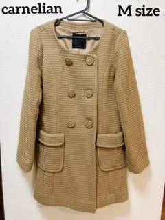 carnelian カーネリアン　ノーカラーコート　ロングコート　ベージュ　M