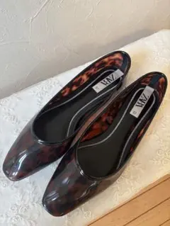 ZARA ヒョウ柄 フラットパンプス 37